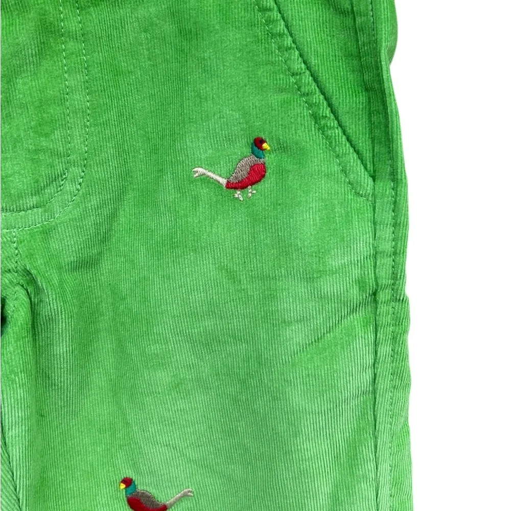 Beaufort Bonnet Company Boys Green Embroidered Pheasant Pants 4T Micro Cords NWT